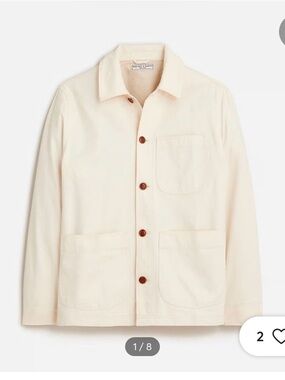 Wallace & Barnes J. Crew Men’s Work Jacket Size Large Ecru Ivory White